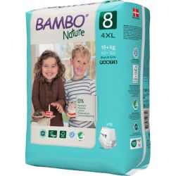 Еко пелени, тип гащи, Bambo Nature Pants, размер 8, 4 XL, 19 + кг., 16 броя 